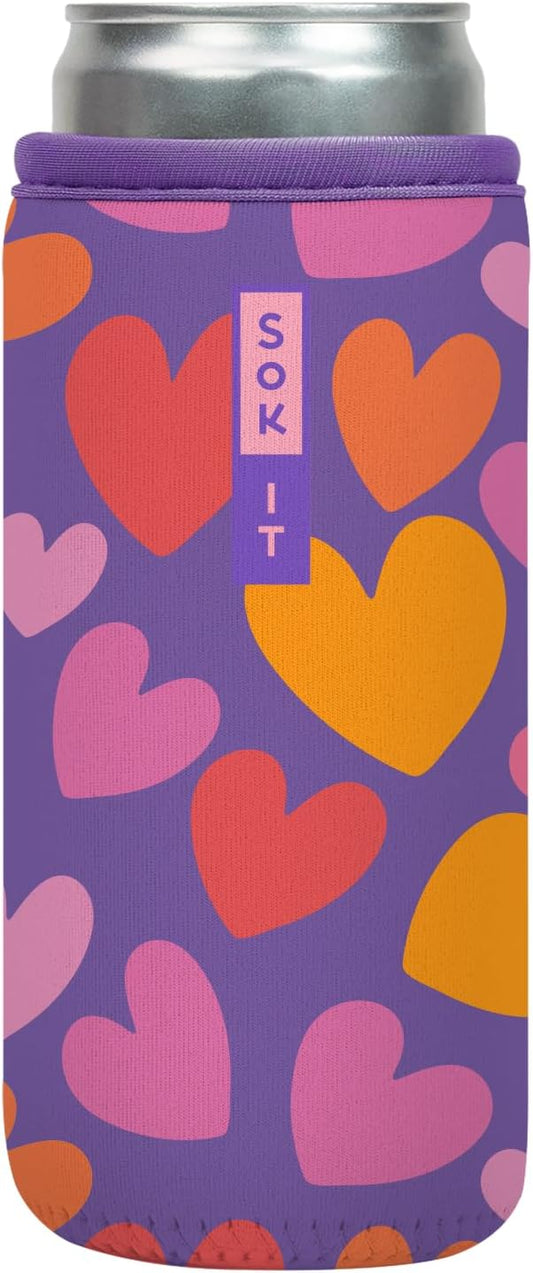 Sok It CanSok Sleeve for Beer & Soda Insulated Neoprene Cover (Hearty Hues, 12oz Slim Can Sleeve)