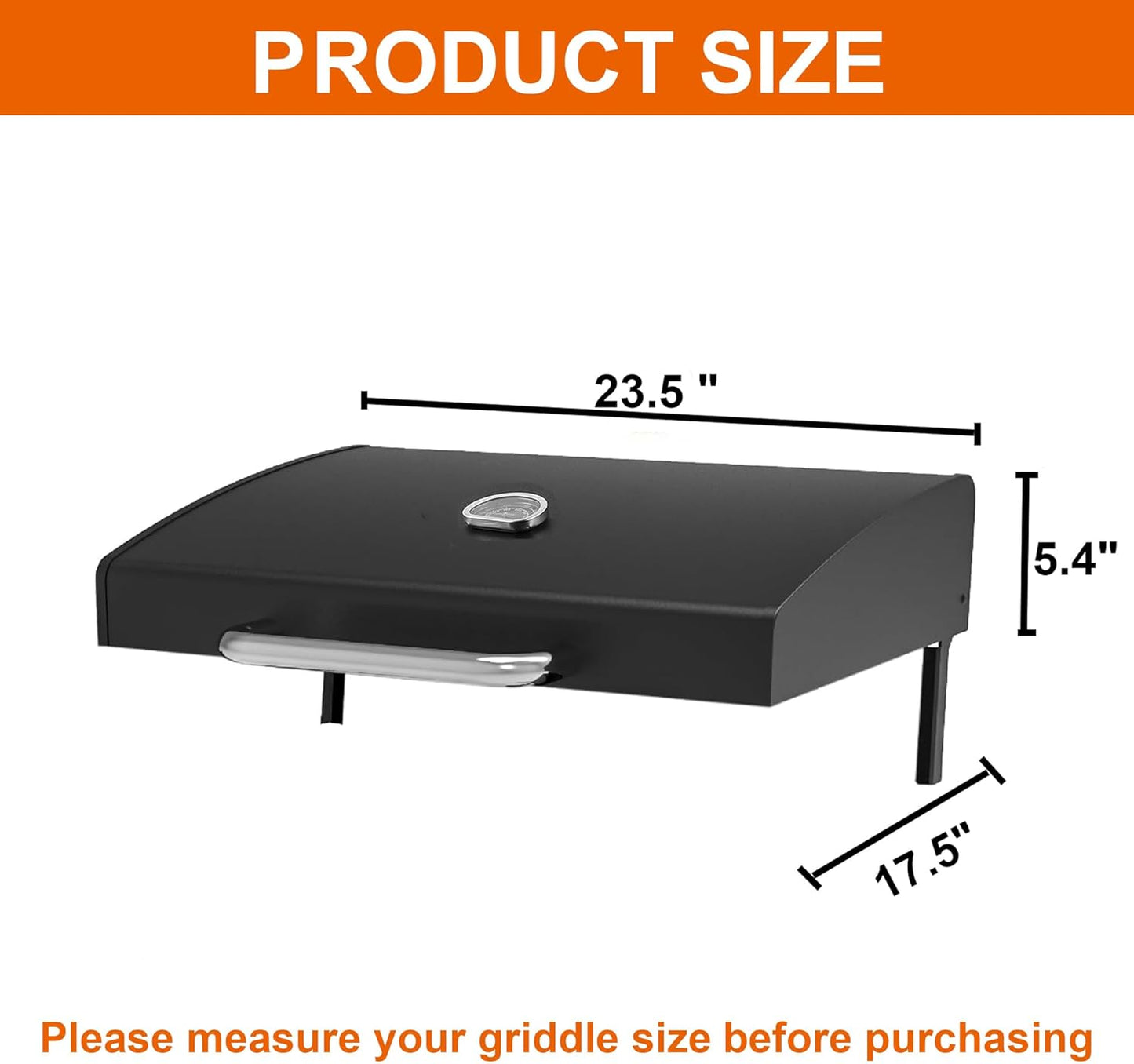 Hard Cover Hood with Temperature Gauge for Blackstone 22 inch Table Top Griddle, 5011 Griddle Hood for Blackstone 22" Grill, Blue