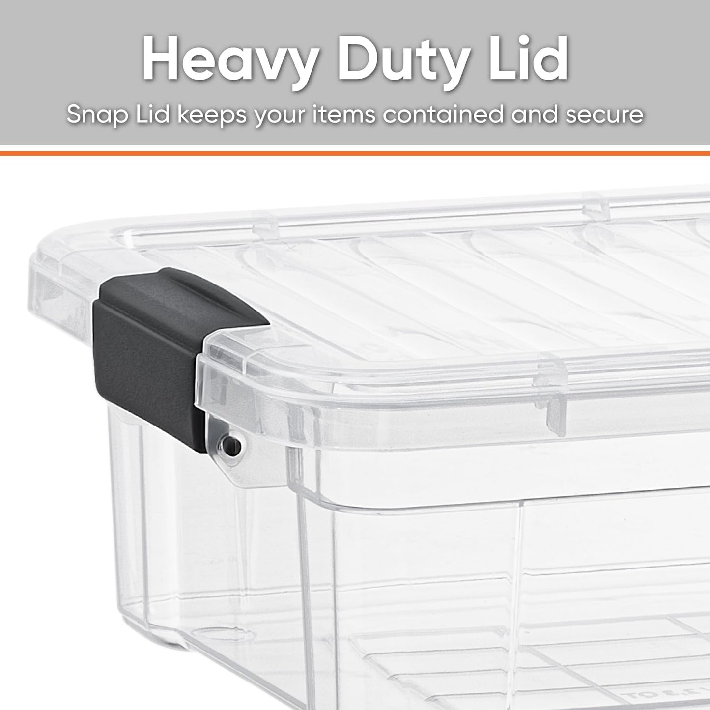 Superio Clear Storage Boxes with Lids, 2.5 Quart Plastic Container Bins for Organizing, Stackable Crates, BPA Free, Non Toxic, Odor Free, Organizers for Home, Office, School, and Dorm