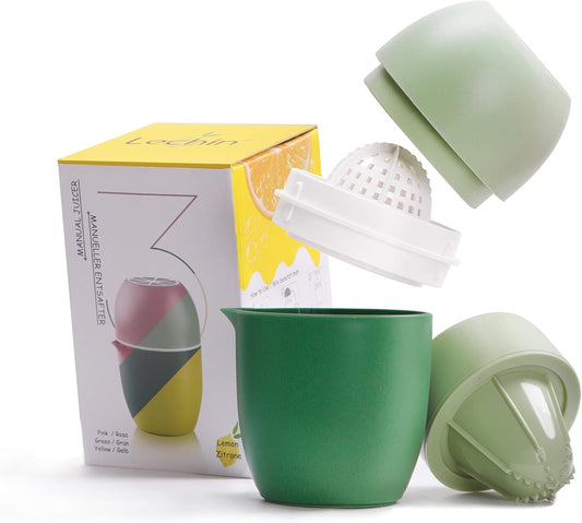 Hand Juicer - Citrus Juicer with Lemon Shape - Hand Lemon Juicer with Two Press Options for Different Fruits (Green)