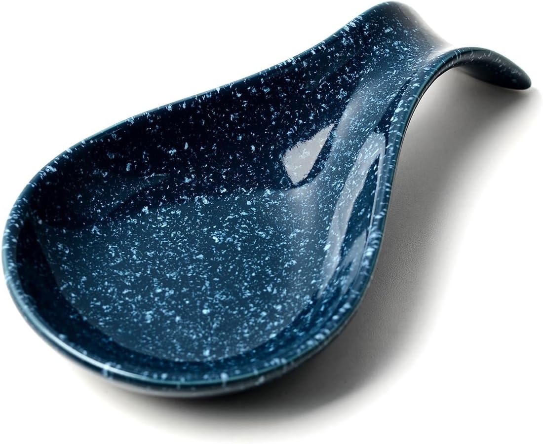 Spoon Rest for Stove Top, Kitchen Spoon Holder, Navy Blue Spoon Rest for Counter, Ceramic Cooking Utensil Rest for Spatula, Ladle, ANTIS'S HOME