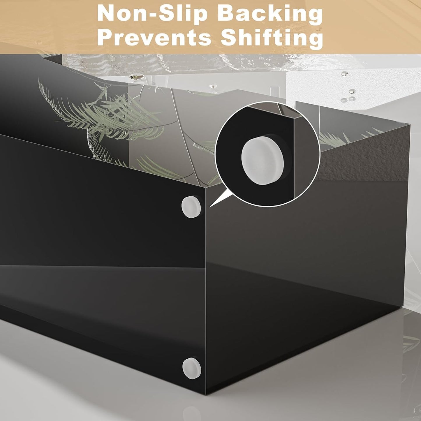 HELPLEX Black Acrylic Guest Towel & Napkin Holder - Waterproof Splash-Proof Vertical Design for Bathroom, Kitchen, Dining Table - Home Hotel Office Organizer (2-Pack)