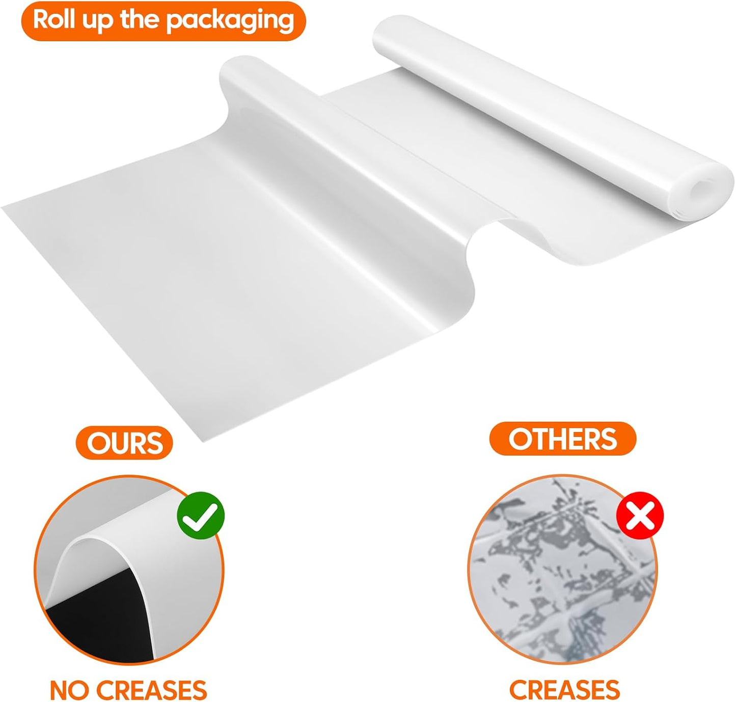 Large Silicone Mats for Kitchen Counter,Countertop Protector for Pastry Making,Silicone Mats for Crafts,Skin-Friendly Surface Vanity Mat,Freely Cuttable(Translucent, 16" x 72" x 1.6mm)