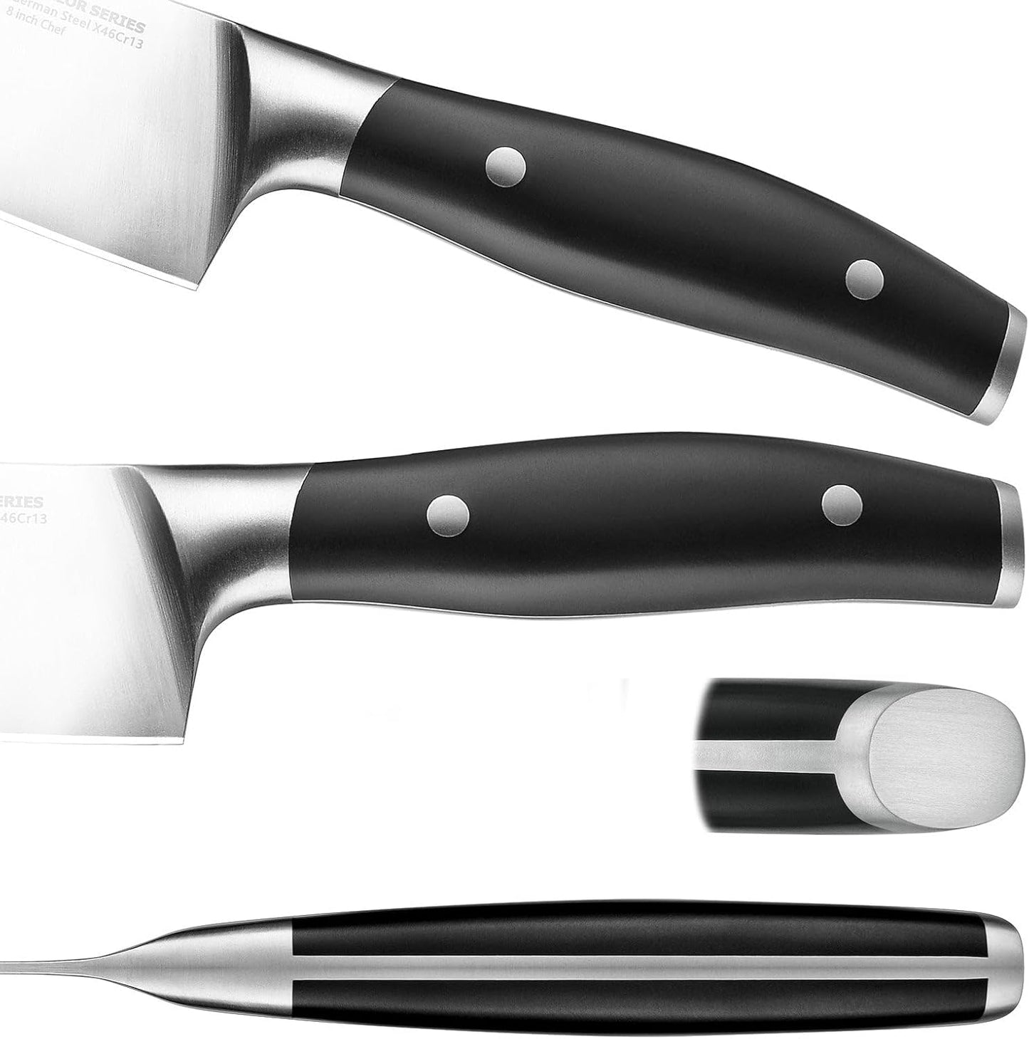 Arcelor 14 Piece Exclusive German Steel Non-Slip Handles Knife Set with Solid Wood Block …