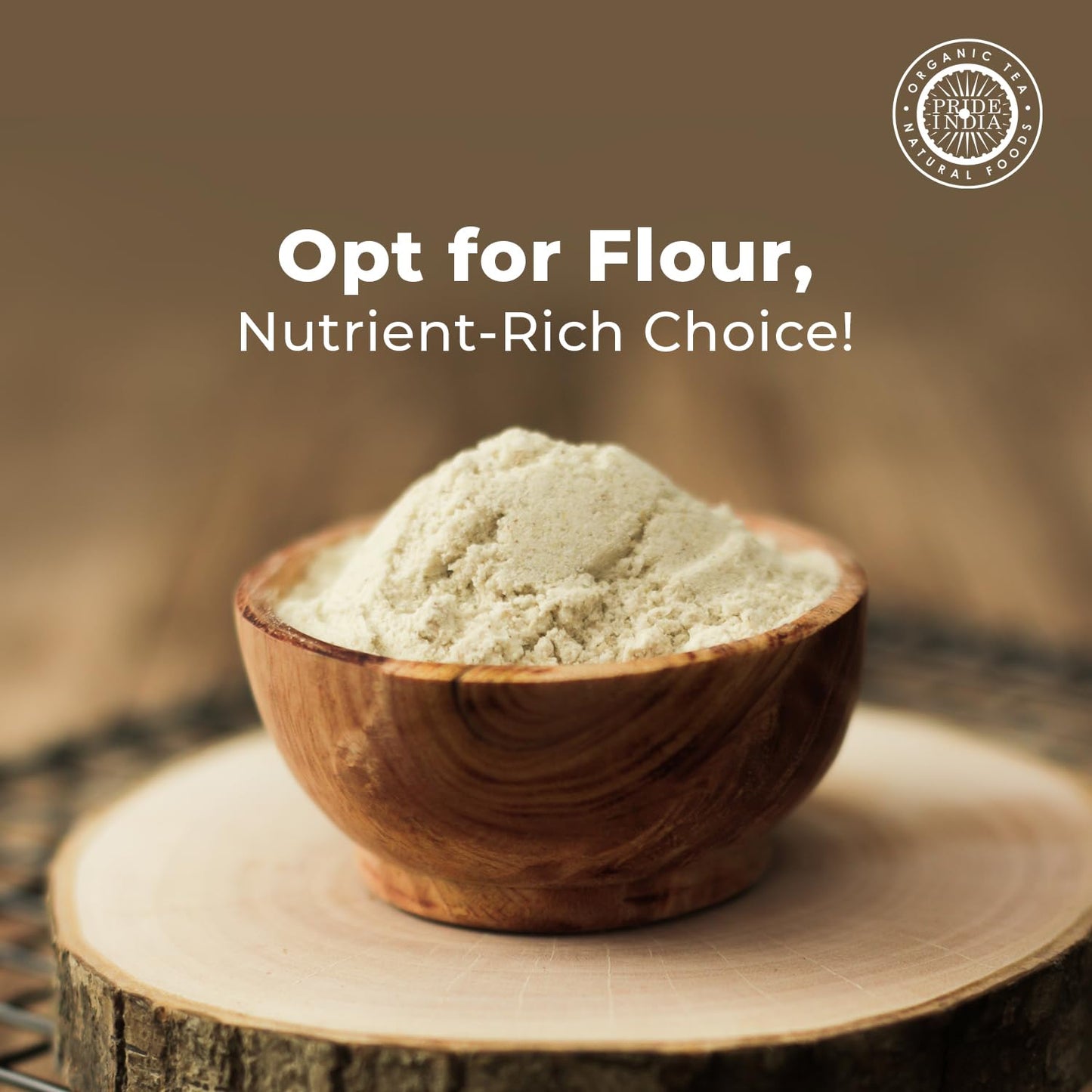 Pride of India- Brown Rice Flour 1 lbs (454 gm) Slightly Nutty Earthy Taste Milled in Small Batches | Ideal for Cakes Soups Noodles Dumplings Pastries Fritters | Vegan, Gluten-Free