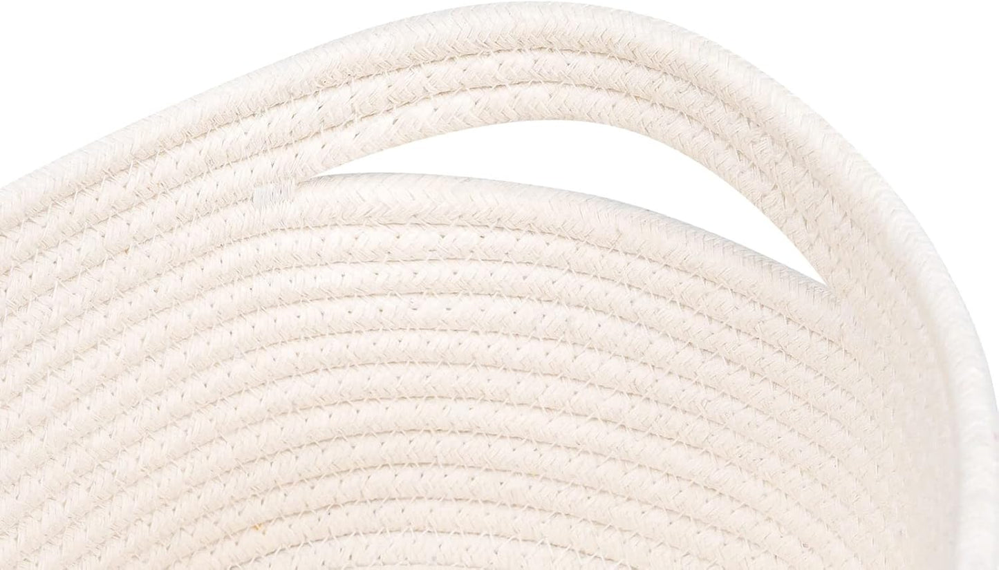 CubesLand Cube Shelf Closet Storage Baskets Bins,Woven Basket for Organizing/Storage,Long-lasting &Skin-friendly Toy Storage Basket Bin,Stylish Room Decor Basket,Off White Cotton Rope Basket 2 Packs