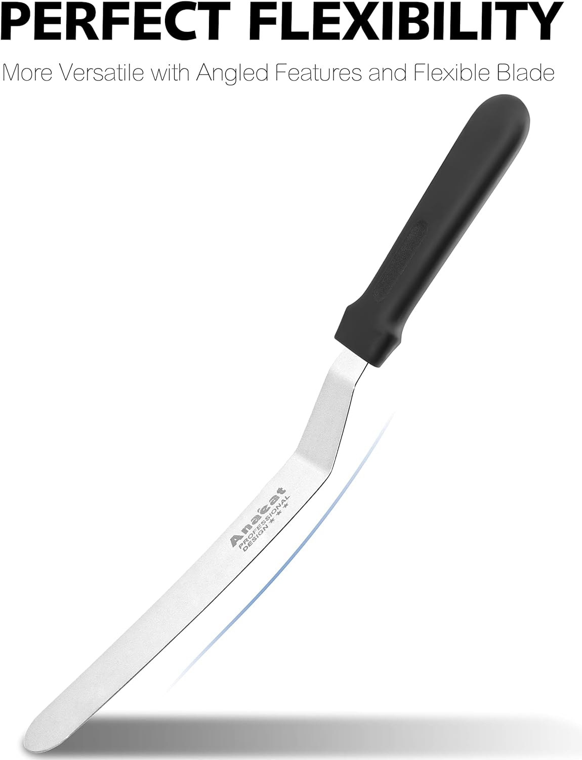 Anaeat Icing Spatula, Professional Cake Angled Offset Spatula with 12" Stainless Steel Blade - Thickened Frosting Knife with Durable Plastic Handle for Cake Decorating, Pastry & Baking