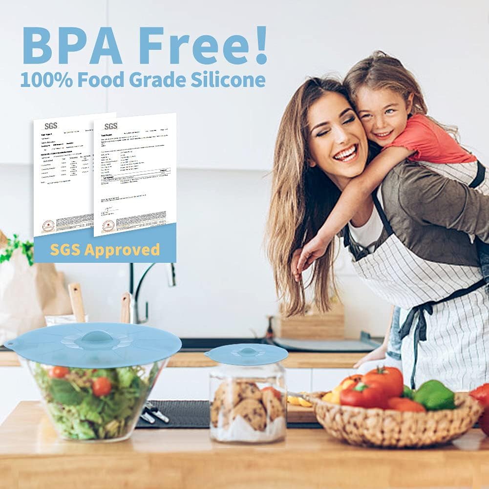 Silicone Bowl Covers - Silicone Covers for Food Storage Lids for Pots and Pans BPA Free Bowl Lids Universal Lid for Pots and Pans Microwave Food Cover for Cooking