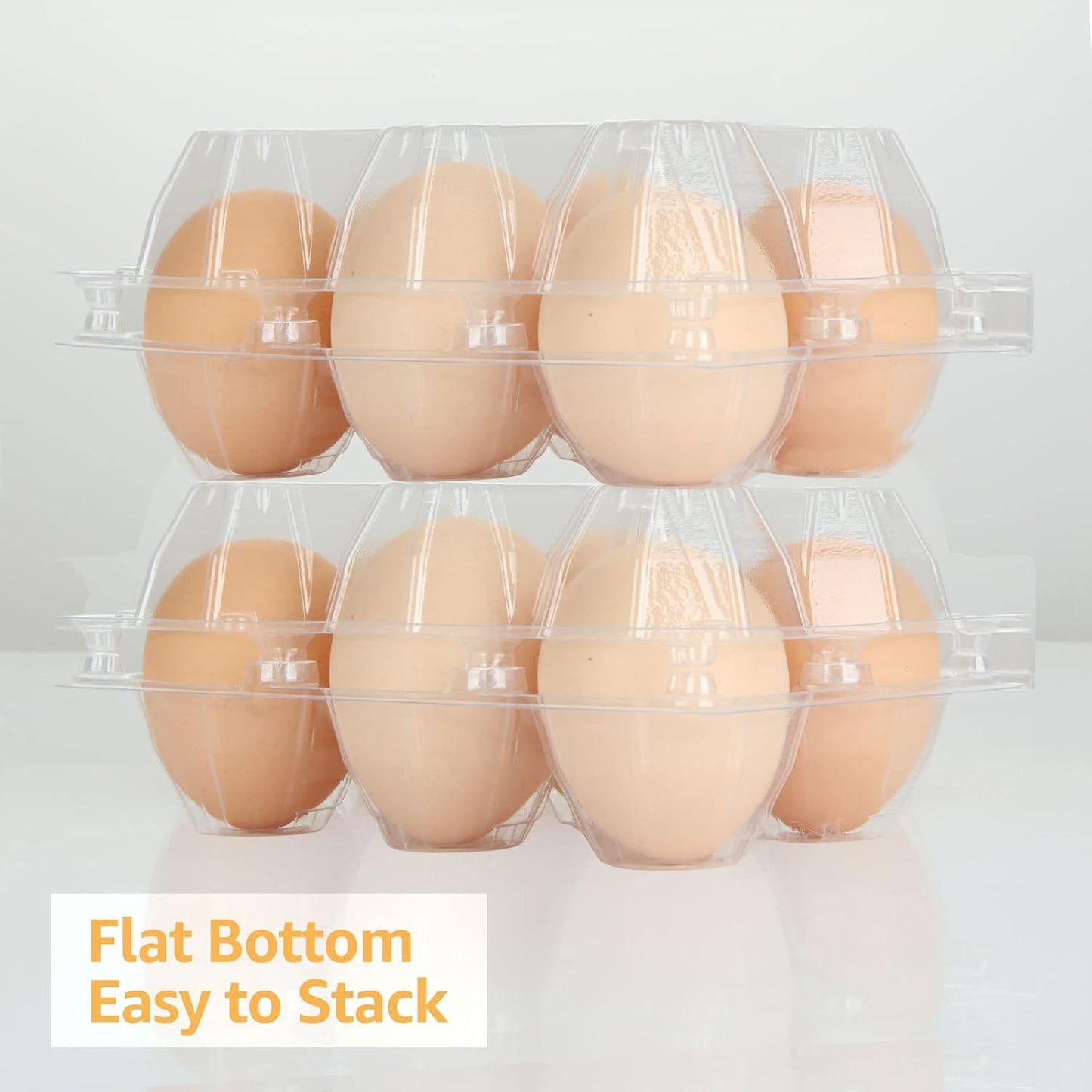 100PCS Egg Cartons Cheap Bulk, Each Holds Half Dozen Eggs (6 Eggs), Plastic Chicken Egg Carton Egg Tray Egg Cartons Holder for Family Pasture Farm Market