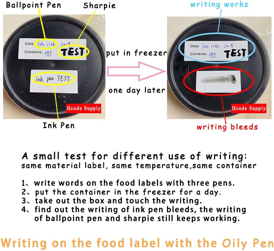 Hcode 1 x 3'' Self-Adhesive Removable Freezer Food Storage Labels - Easy Clean Leaves No Residue - Meal Prep Labels Plastic Paper Sticker Perfect for Reusable Containers 2 Roll