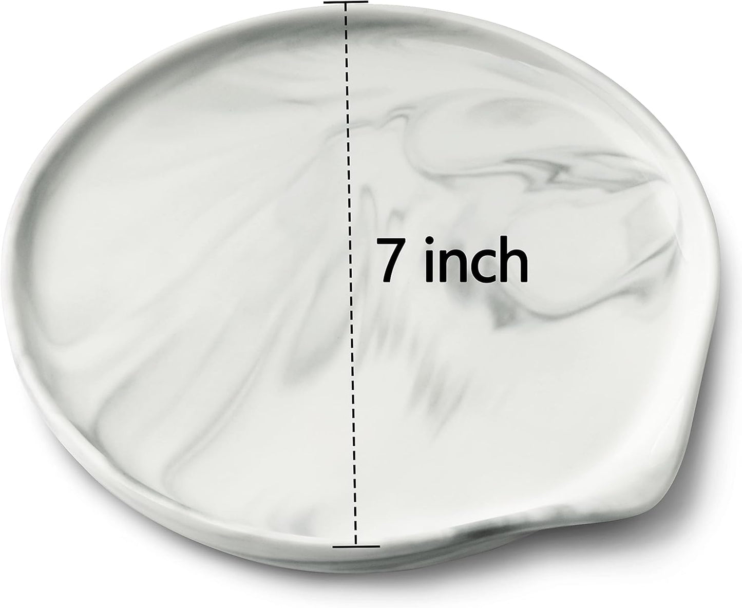 Oversized Spoon Rest,Ceramic Spoon Rest for Kitchen Counter Dishwasher Safe Marble Decor Spoon Holder for Kitchen,7 Inches