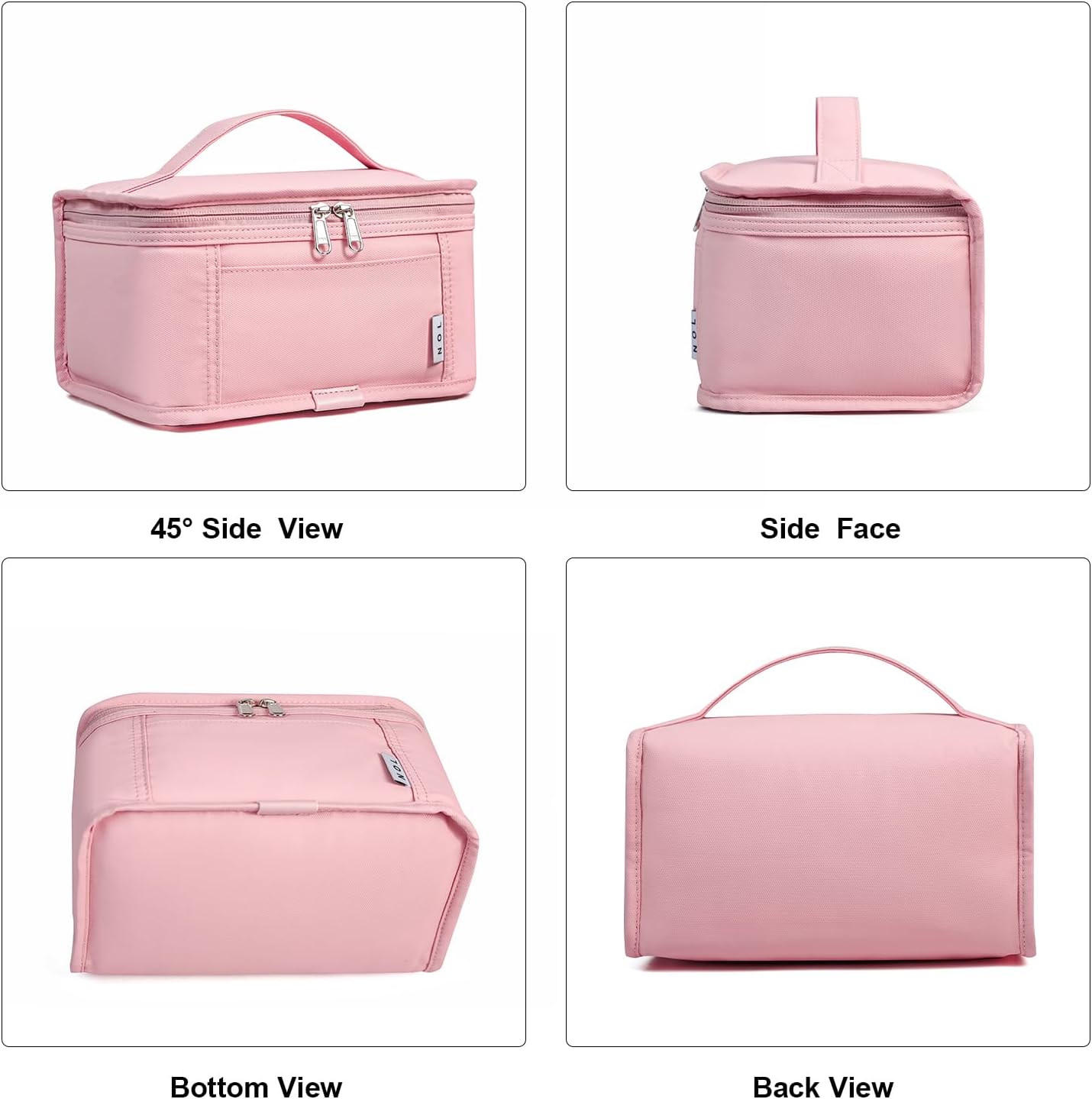 NOL Natural Organic Lifestyle Small Lunch Bag Mini Lunch Box Insulated Lunch Bag for Men/Women Leakproof Cooler Tote Bag Lightweight Nylon Waterproof Lunch Box For Work, Pink