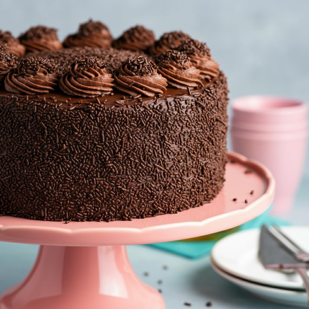 Bakerpan Chocolate Sprinkles for Cake Decorating - 2 Bottles of 4.3 Ounces Chocolate Jimmies Sprinkles for Ice Cream, Baking, Cupcakes, Cookies (Made in USA)