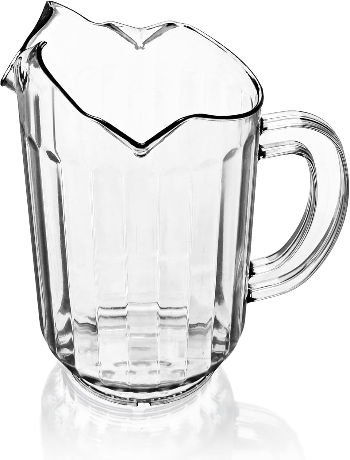 New Star 46229 Polycarbonate Plastic Restaurant Water Pitcher with 3 Spouts, 60-Ounce, Clear