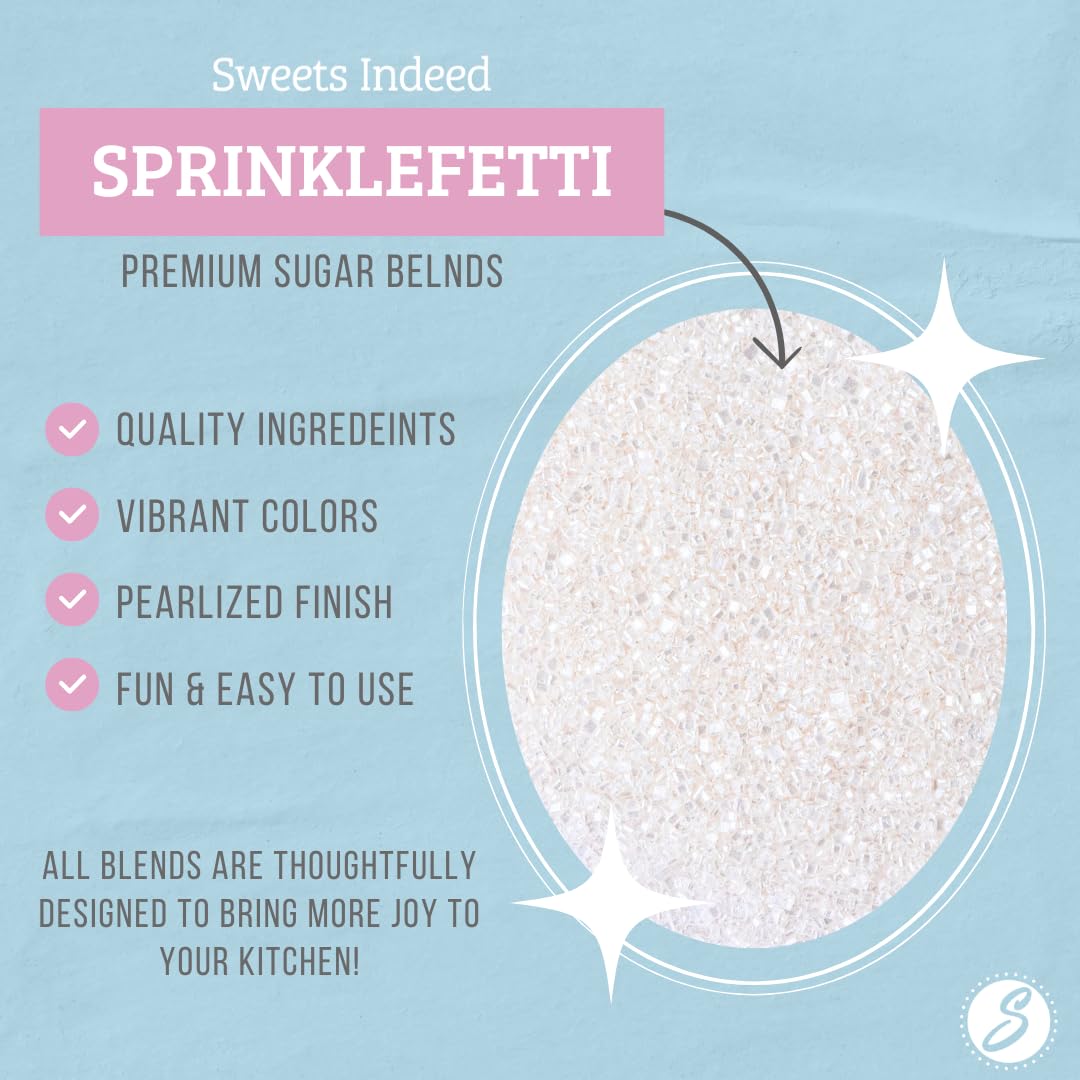 Sweets Indeed Sprinkles, Edible Sprinkle Sugar Mix, Perfect for Cake Decorations, Baking, Ice Cream, Cookies, Cupcake Topper, 5 ounces (White)