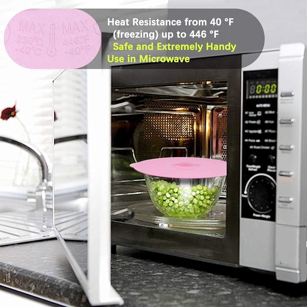 Silicone Lids Covers - Microwave Food Cover for Bowls,Cups,Pots,Pans Food Safe BPA Free Silicone Bowl Covers Easy to Clean and Storage