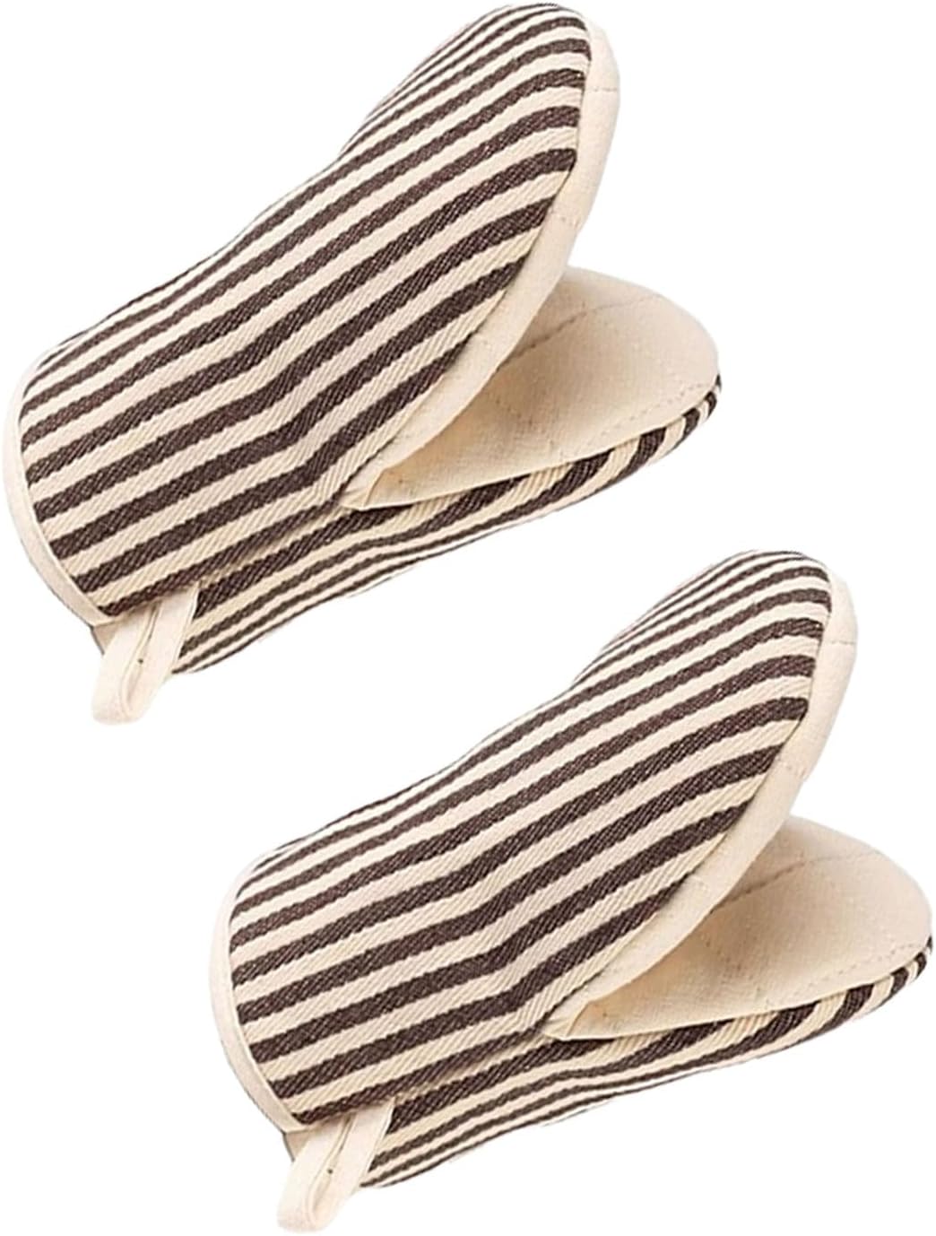 1 Pair Mini Oven Mitts,High Heat Resistant Oven Gloves,Kitchen Short Oven Mit with Hanging Loop for BBQ, Baking, Cooking and Grilling, (Khaki)