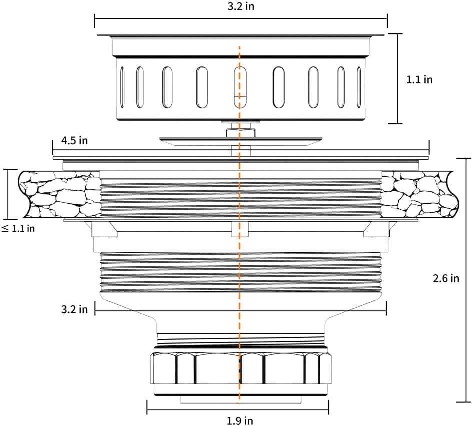 KONE Black Kitchen Sink Drain Matte Black Sink Strainer 3-1/2 Inch Drain Assembly Kit Replacement for Universal 3.5 Inch Kitchen Sink, All Stainless Steel Body with Strainer Basket and Drain Stopper