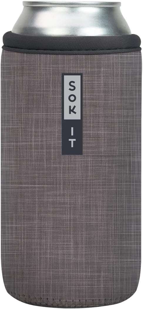 Sok It CanSok Sleeve for Beer & Soda Insulated Neoprene Cover (Anthracite, 16oz Can Sleeve)