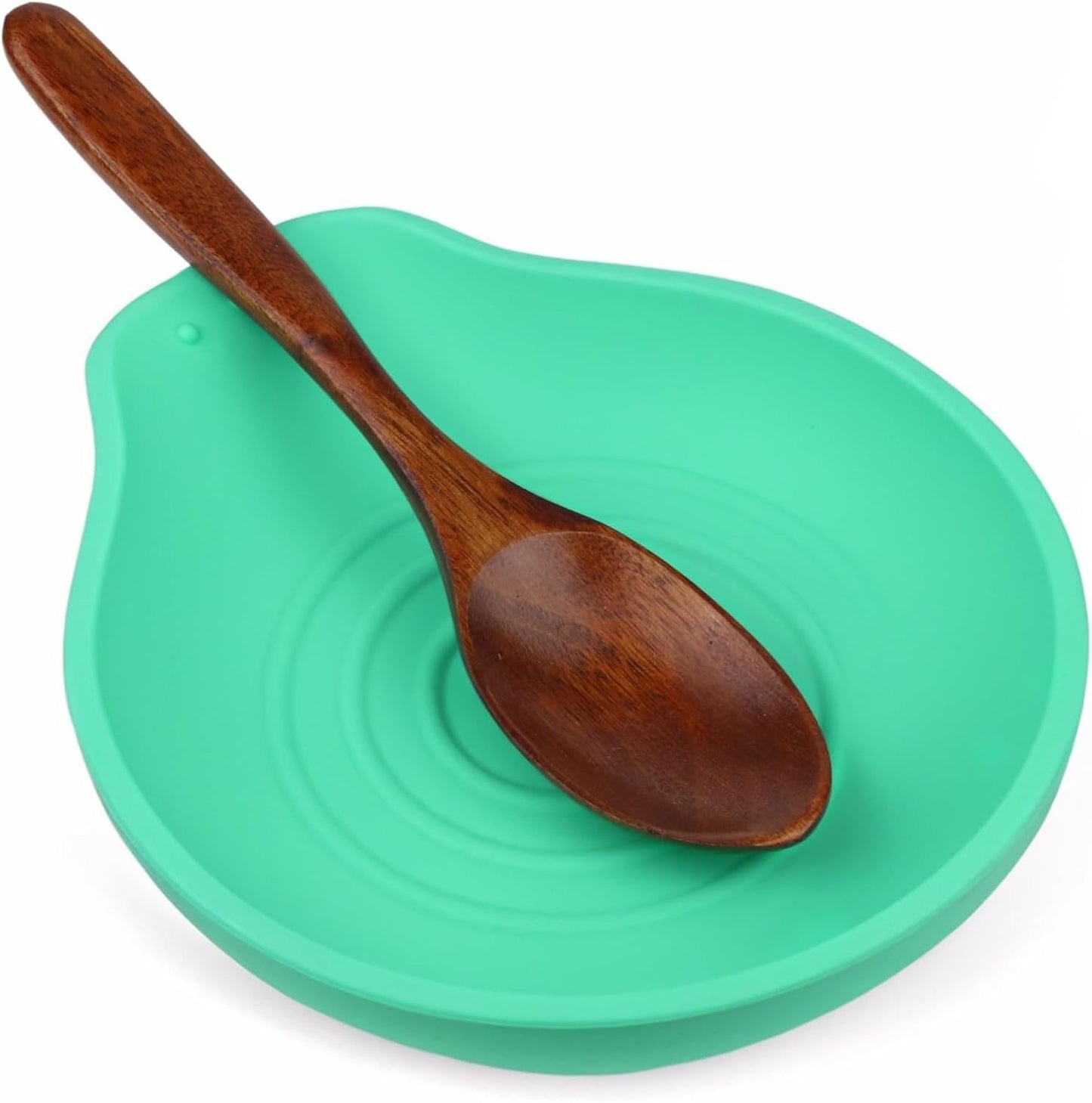 Spoon Rest for Stove Top, Silicone Spoon Rest for Kitchen Countertop, Heat-Resistant Utensil Rest for Spatula, Tongs or Spoon, Green