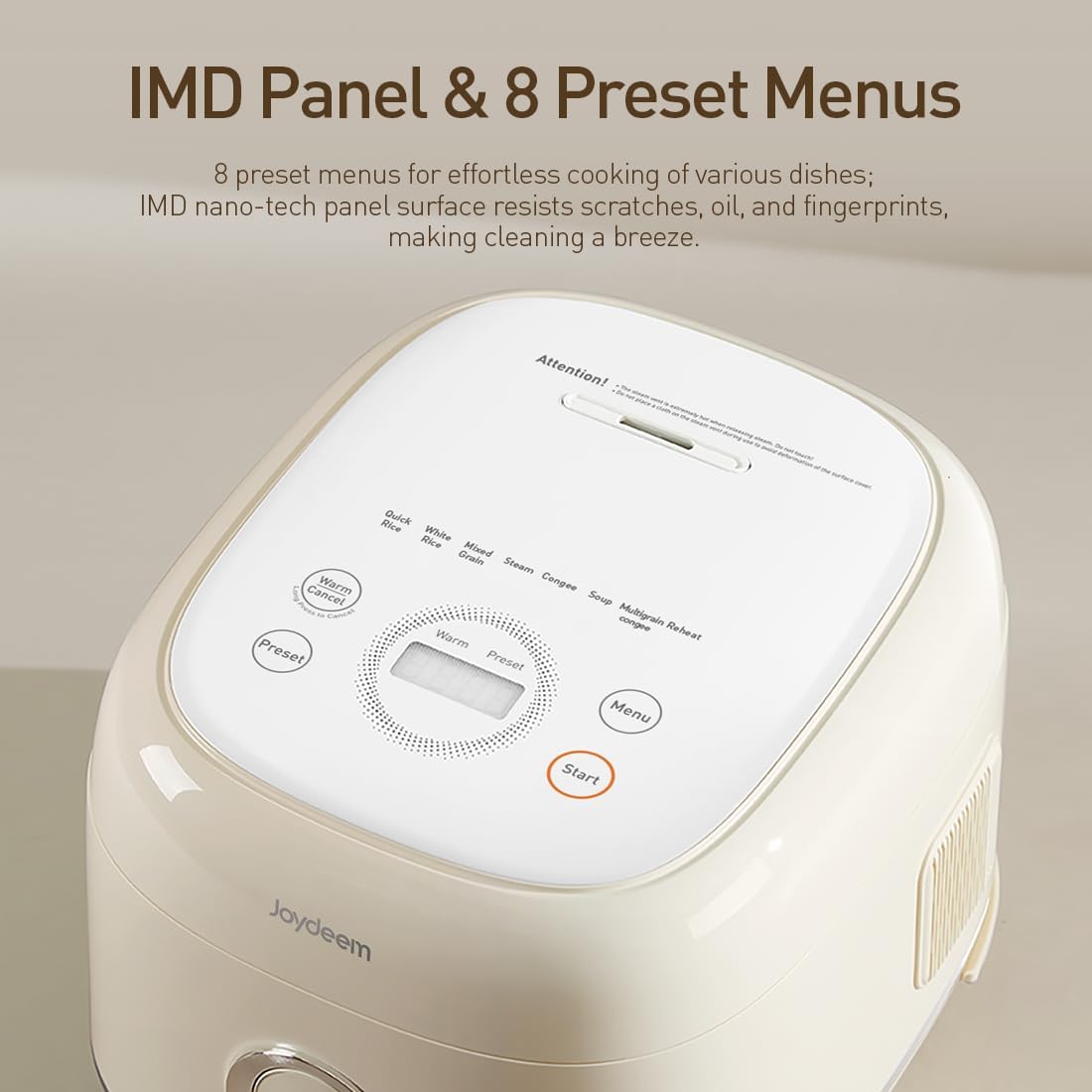 Joydeem Stainless Steel Rice Cooker, Uncoated Non-stick 316L Stainless Steel Inner Pot Rice Cookers, 6 Cup Uncooked, 3L/3.2 qt, DFB-D300