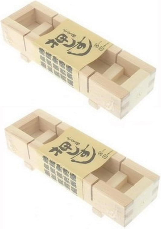 JapanBargain 3130, Wooden Oshizushi Press Maker Rectangular Sushi Press Mold Oshizushihako, 8.5 inch x 2.75 inch, 2 Pack