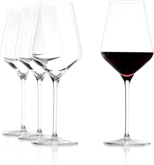 Stölzle Lausitz Red Wine Glasses 4 Set (QUATROPHIL). Dishwasher Safe Red Wine Glasses (20 fl oz). Durable Crystal Glasses - Genuine Stölzle Wine Glass