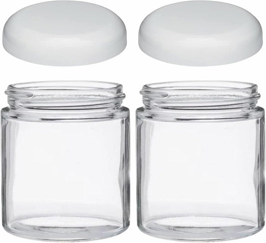 JARMING COLLECTIONS Mason Jars 16 oz Glass Extra Wide Mouth Pint Storage Jars with Lids - BPA Free Plastic Storage Lids - Made in USA - Pint Glass Jars 16 oz with White Lids