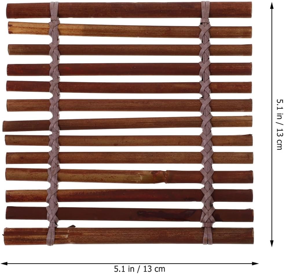 BESTOYARD 5.11-Inch Japanese Sashimi Bamboo Sheet- Decorative Platter Sushi Making Rolling Mats for Seafood Presentation Table Decor