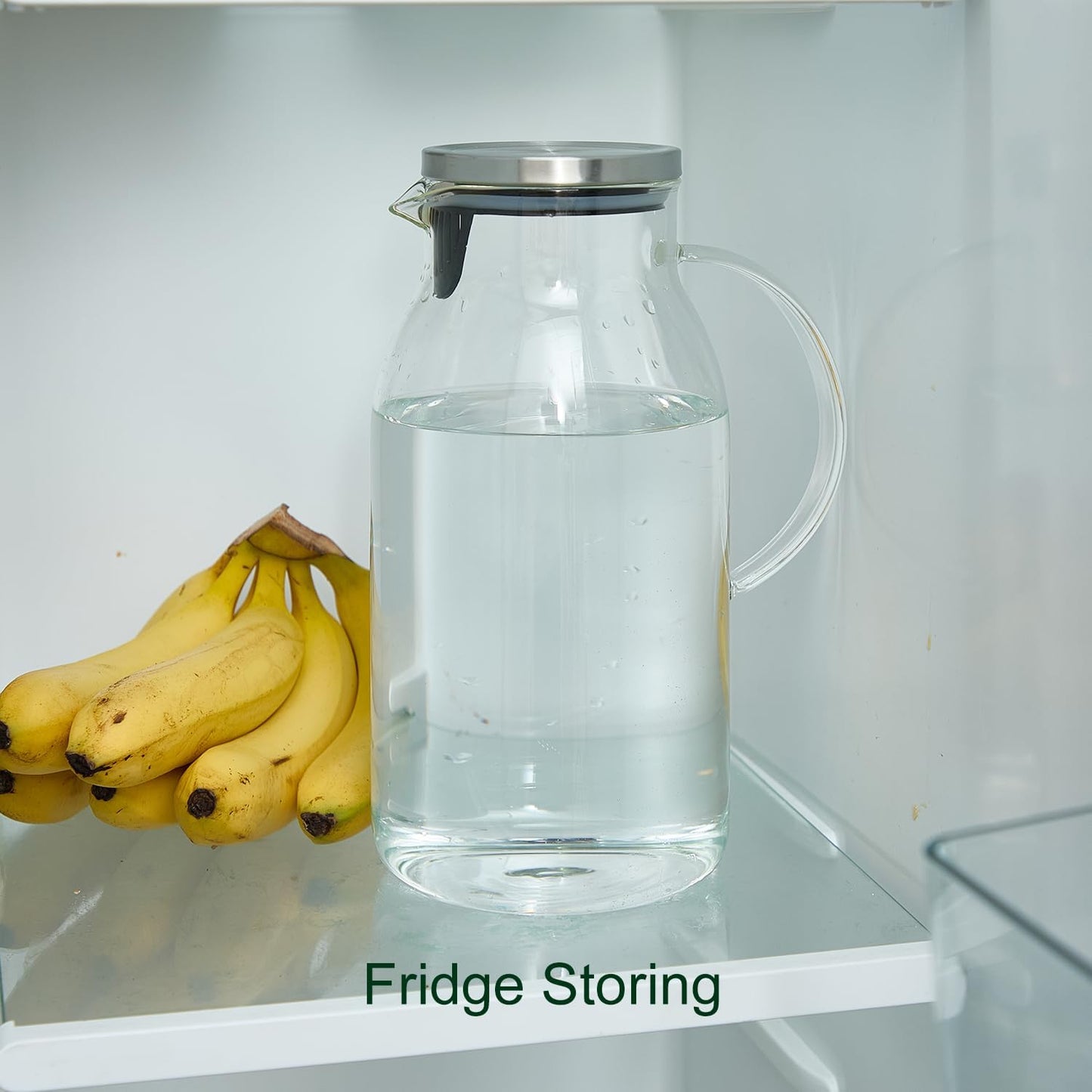 Karafu Glass Pitcher with Lid, 100 Ounces Wide Mouth Heat Resistant Water Jug for Hot/Cold Water, Ice tea and Juice Beverage