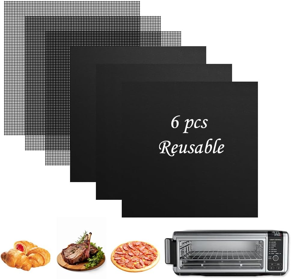 for Ninja Foodi Reusable Air Fryer Liners 12x12inch, 3x Air Fryer Liners+3x Mesh Sheets, Baking/Grill/Microwave, 450°F Square Oven Liners for Ninja SP101/SP201/SP301/SP351 Air Fryer Accessory