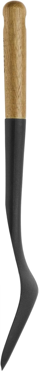 STAUB Wok Spatula, Perfect for Scooping, Flipping, Stirring, and Turning Stir Fries, One Size, Durable BPA-free Matte Black Silicone, Acacia Wood Handles, Safe for Nonstick Cooking Surfaces