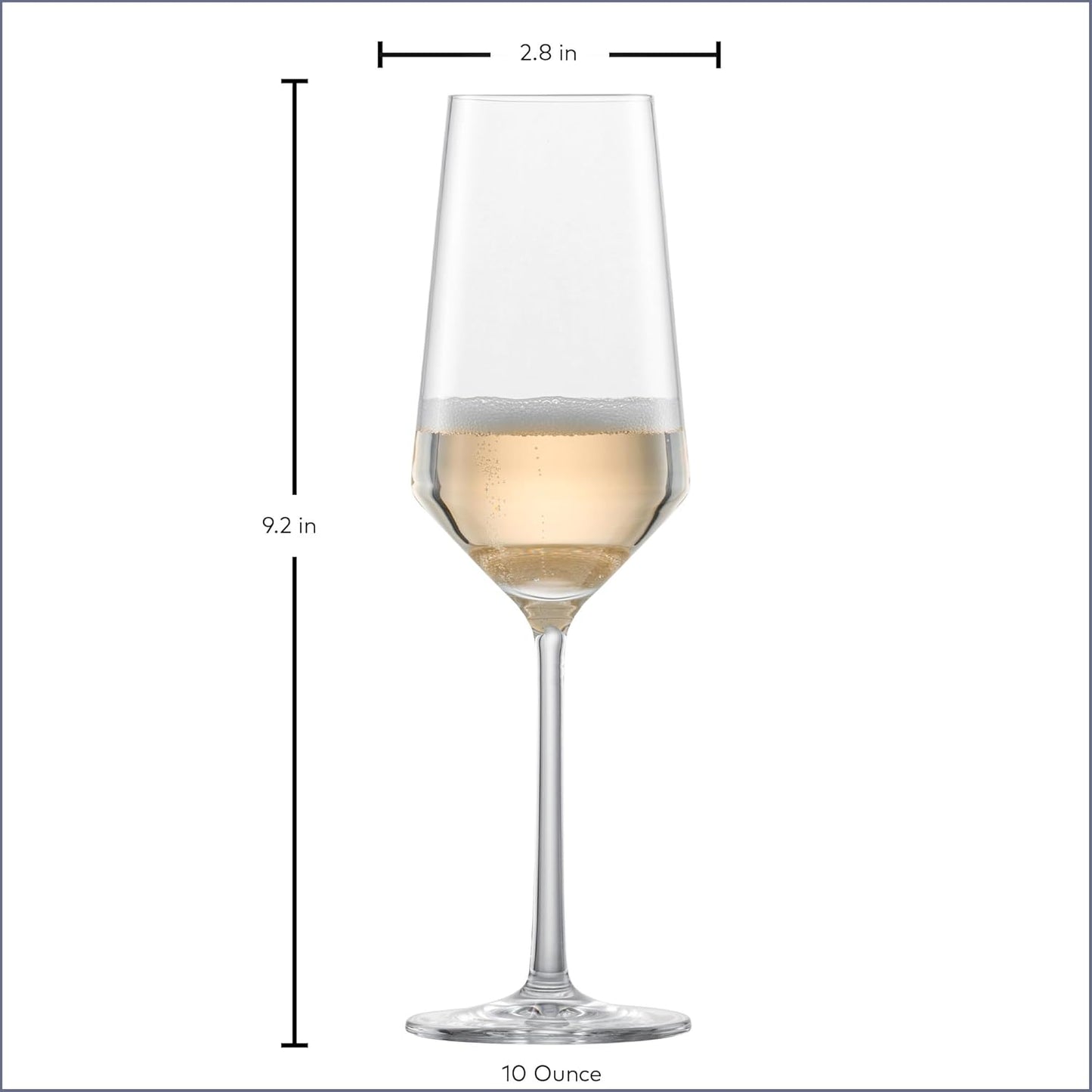 ZWIESEL GLAS Pure Champagne Glass (Set of 6), Champagne Flutes with Effervescent Point, Dishwasher-Safe Tritan Crystal Glasses, Made in Germany (10 Ounce)