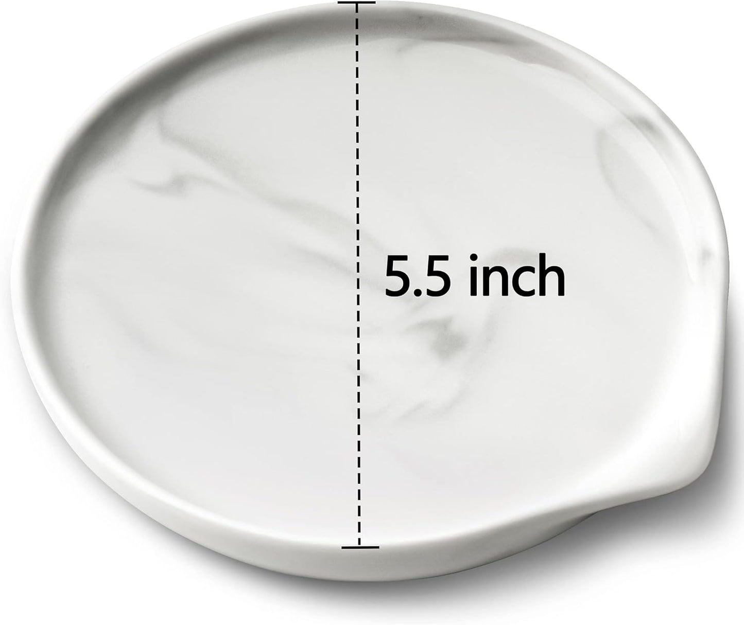 Large Spoon Rest,Ceramic Spoon Rest for Kitchen Counter Dishwasher Safe Marble Decor Spoon Holder for Kitchen,5.5 Inches