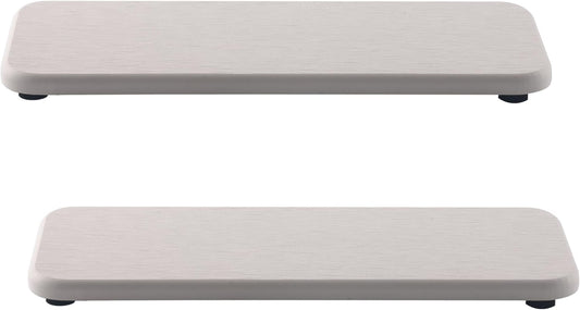 2 Pcs Water Absorbing Stone Trays, Kitchen/Bathroom Sink Soap Dish, Diatomite Tray Used for Hand Soap & Cosmetic Bottles in The Modern Home, 3.54" W x 9" L, White