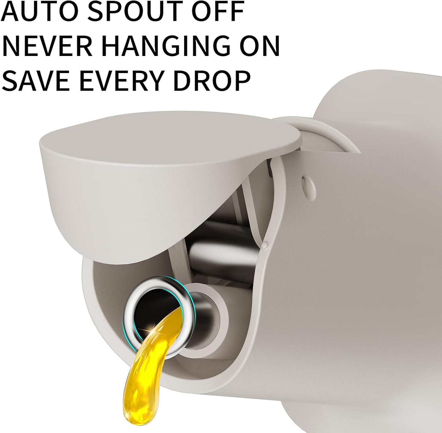 Olive Oil Dispenser for Cooking - 16oz Leakproof Glass Oil Dispenser Bottle with Gravity Spout, Air Fryer, BBQ, Healthy Salad & Non-Stick Pans, BPA-Free, Easy to Refill and Use, Yellow