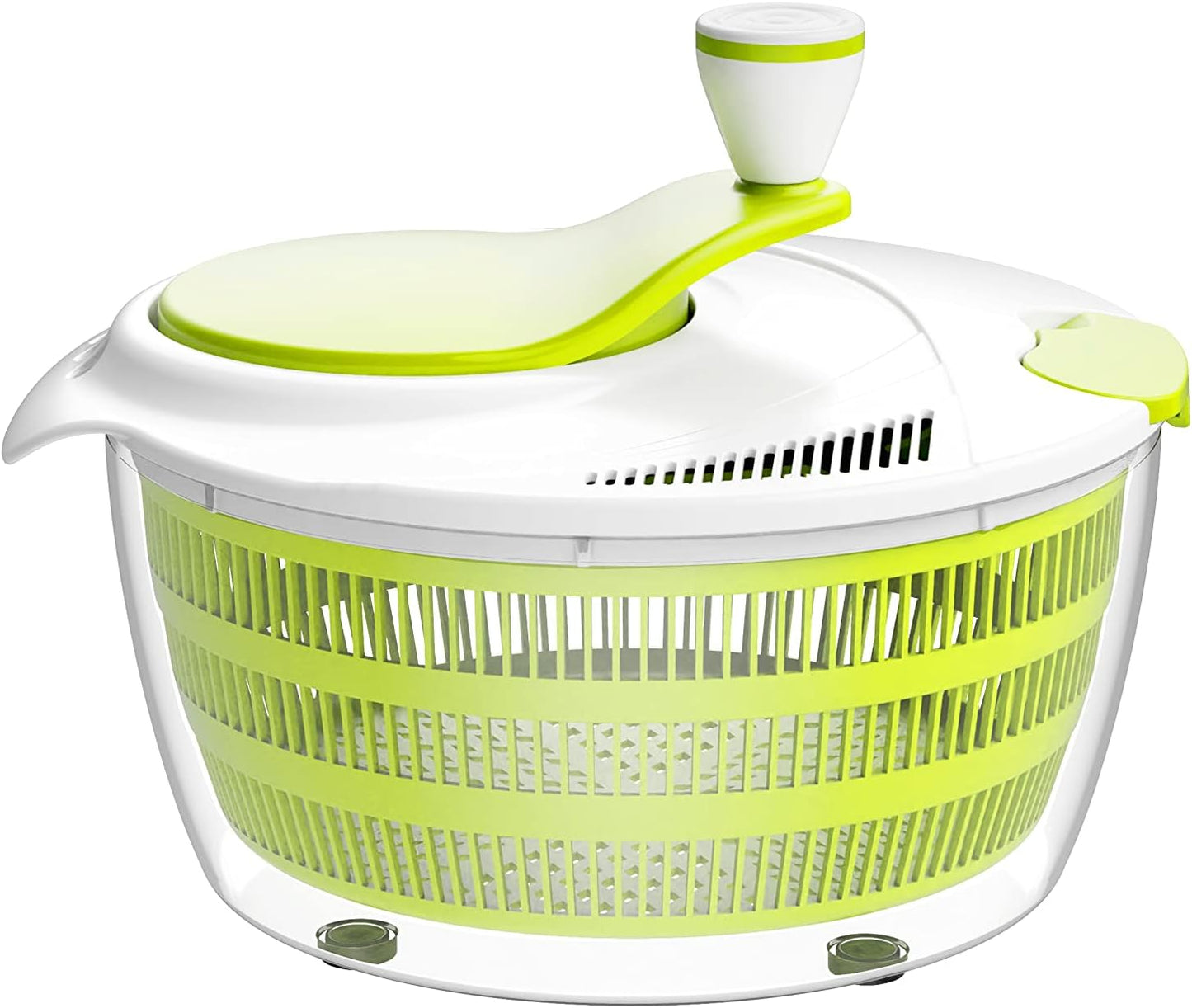 Smile mom Salad Spinner Large Lettuce Spinner Kitchen Gadgets, Large Salad Spinner Vegetable Washer, High Efficiency for Home Kitchen Washing & Drying Leafy Vegetables With Rotary Handle 4.2Qt Green