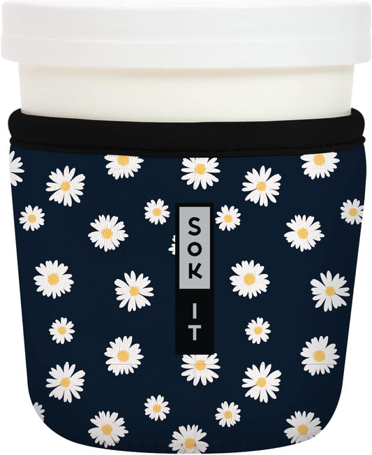 Sok It IceCreamSok Insulated Neoprene Cover (Daisy Chain, Tapered Ice Cream Pints)