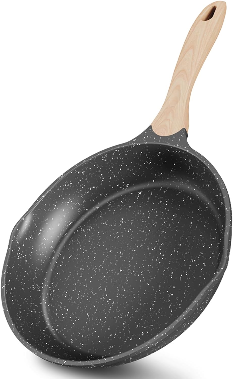 JEETEE 12.5 Inch Nonstick Frying Pan, Stone Coating Cookware, Nonstick Omelette Pan with Heat-Resistant Handle, Induction Skillet for Eggs (Grey)