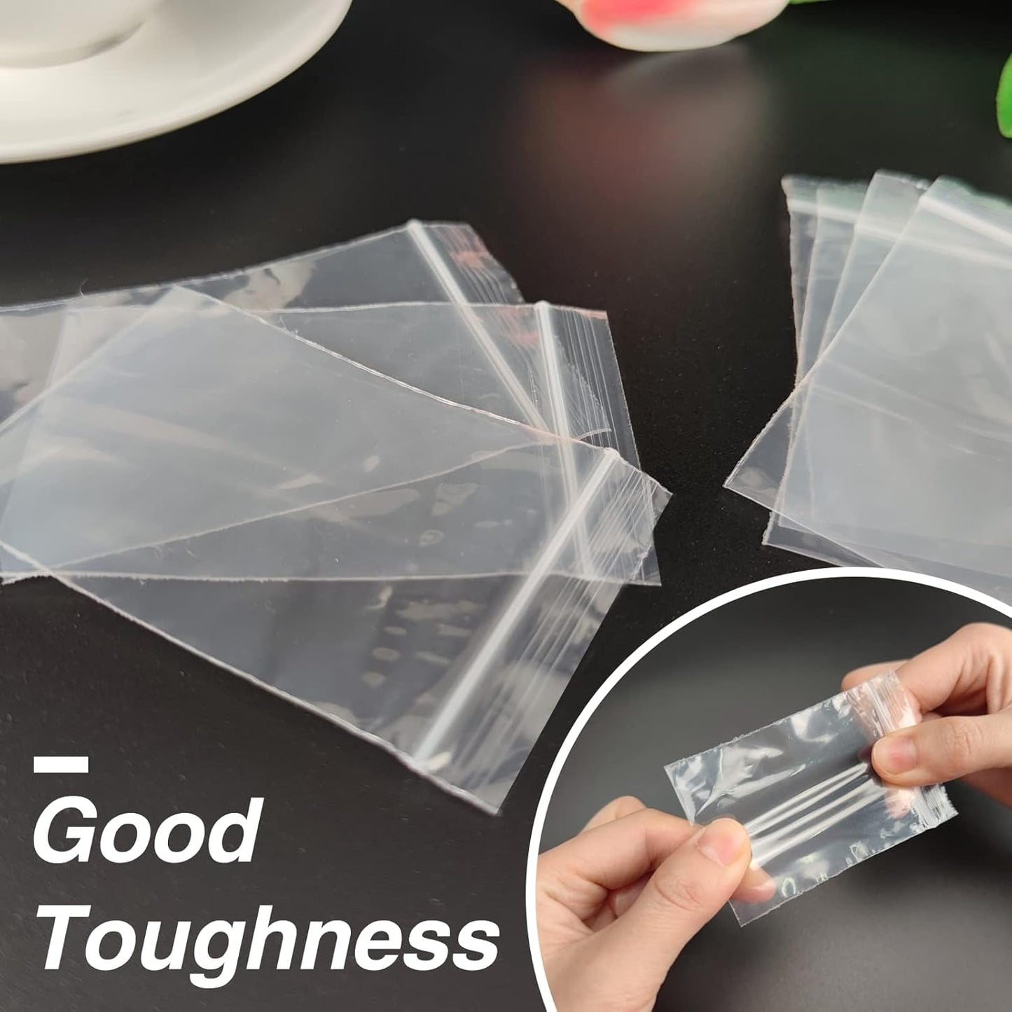 Plastic Jewelry Bags, 200pcs 2 x 3 Clear Zip Bag, 2 mil Thick Small Baggies with Resealable Zipper, Storage Baggies for Daily Vitamin, Jewelry, Candy