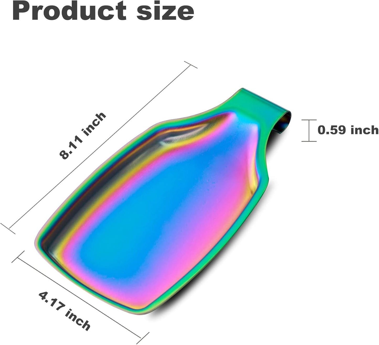 Rainbow Spoon Rest for Stove up, Stainless Steel Spoon Holder For Kitchen Counter, Large Spoon Rest, Spatula Spoon Ladle Utensil Holder, Dishwasher Safe, Rainbow Kitchen Accessories