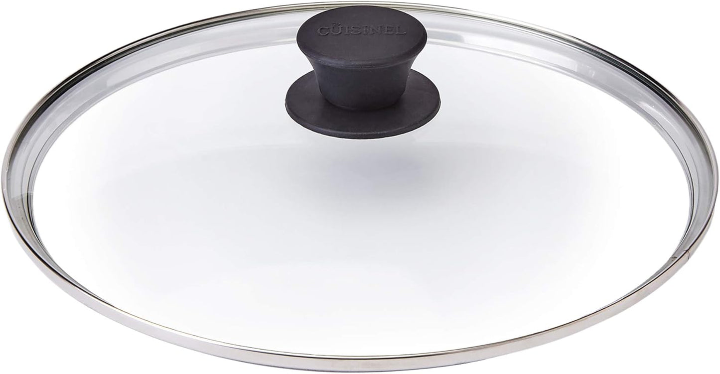 Glass Lid - 10"-inch/25.4-cm/264mm - Compatible with Lodge - Fully Assembled Tempered Replacement Cover - Oven Safe for Skillet Pots Pans - Universal for all Cookware: Cast Iron, Stainless Steel