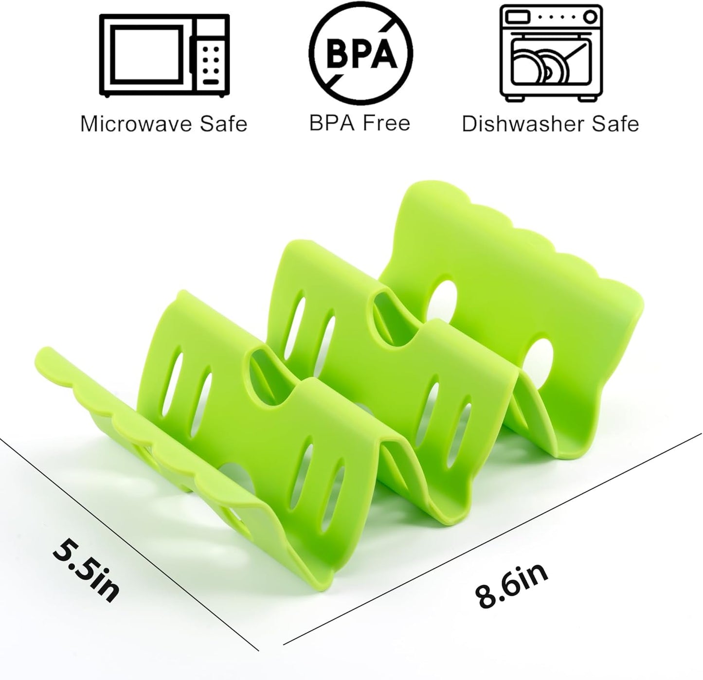 Li&Zhao Taco Holder Stands - 3 PCS Colorful Taco Trays Taco Plates Taco Rack Taco Stands Taco Shell Holder for Baking Grill Barbecue Oven Dishwasher & Microwave Safe