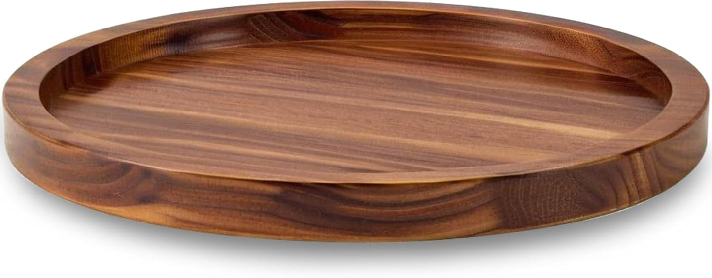21" Acacia Wood Lazy Susan Organizer Kitchen Turntable for Cabinet Pantry Table Organization
