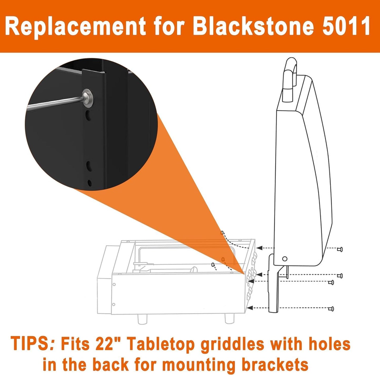 Hard Cover Hood with Temperature Gauge for Blackstone 22 inch Table Top Griddle, 5011 Griddle Hood for Blackstone 22" Grill, Red