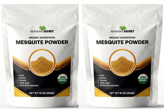 Mesquite Powder USDA Certified Non GMO, Vegan Protein Superfood Natural Fiber - Perfect for Smoothies and Baking 16 Ounces (1 Pound (Pack of 2))