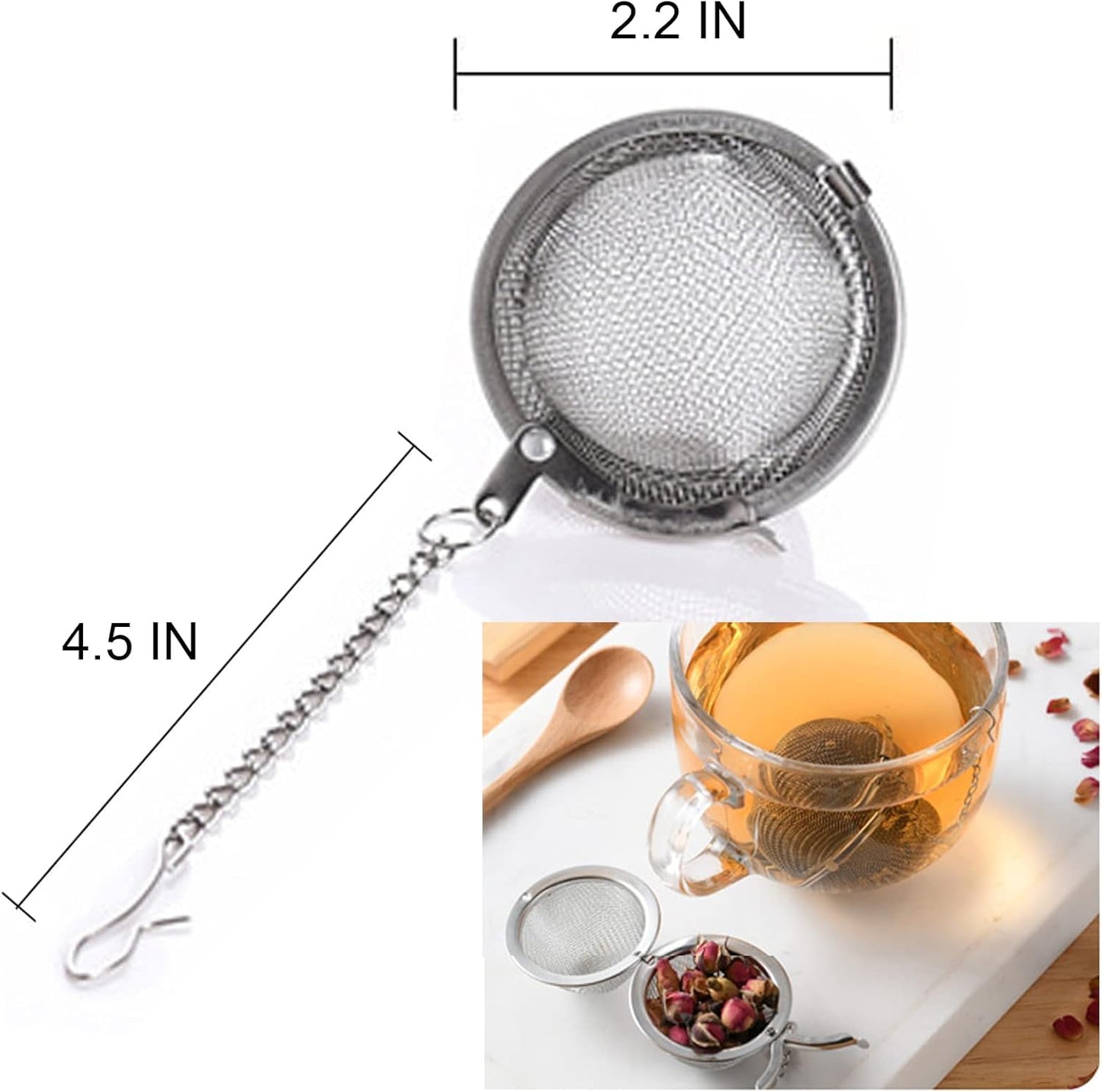 3PCS Premium Tea Infusers, Loose Leaf Tea, Upgraded Tea Strainers and Tea Balls for Flavoring Herbal Spices and Seasonings