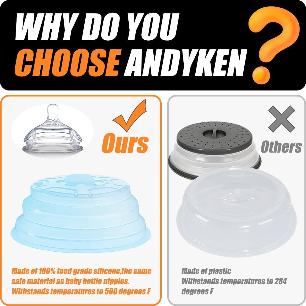 Food Cover for Microwave Oven - Bowl Covers Microwave Splatter Cover Silicone Microwave Plate Cover Dish Covers for Microwave Oven Cooking with Microwave Mat