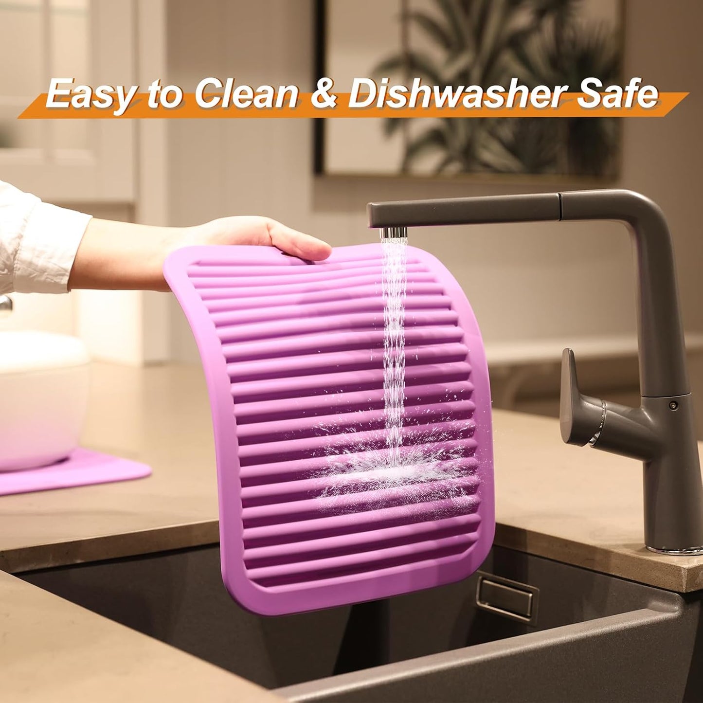 Joyhalo 4 Pack Silicone Trivets for Hot Pots and Pans,480℉ Heat Resistant Trivets for Hot Dishes,Hot Pads for Countertop,Kitchen Potholders,Purple