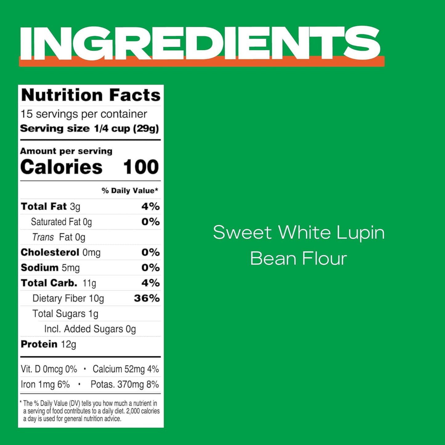 Kaizen Lupin Flour 2lbs – High Protein, Low Carb, Keto Friendly, Gluten Free Ground Lupini Flour – Non GMO, Vegan, Low Calorie, High Fiber Lupin Bean